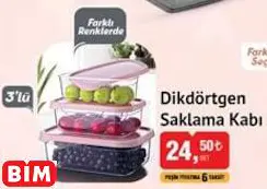 DİKDÖRTGEN SAKLAMA KABI